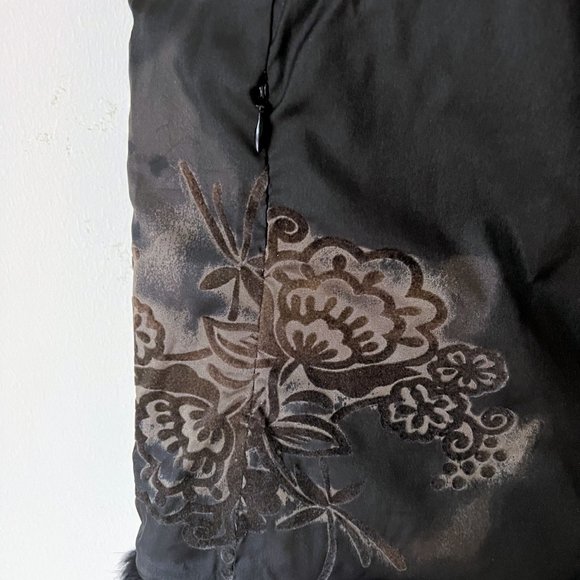 Down Feathers Filled Reversible Quilted Fur Trim Puffer Vest, Size M - Picture 7 of 16